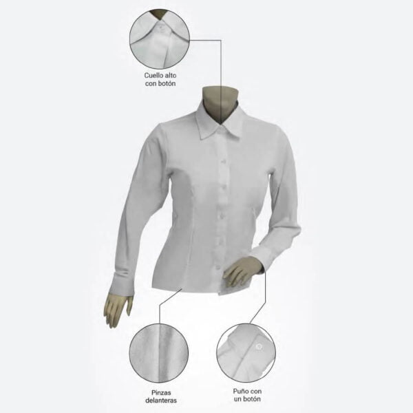 CAMISA AZUL MANGA LARGA OXFORD HOMBRE Y DAMA - Imagen 4