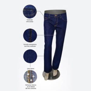 Jean De Dotación Industrial Hombre Clásico Color Azul (14) Onzas